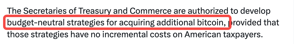 U.S. Bitcoin reserve policy may be underestimated, interpreting the “budget neutral strategy”插图2